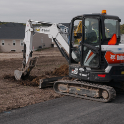 construction vehicle digging